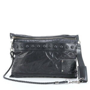 Gucci studded leather shoulder bag crossbody black tote ERE
